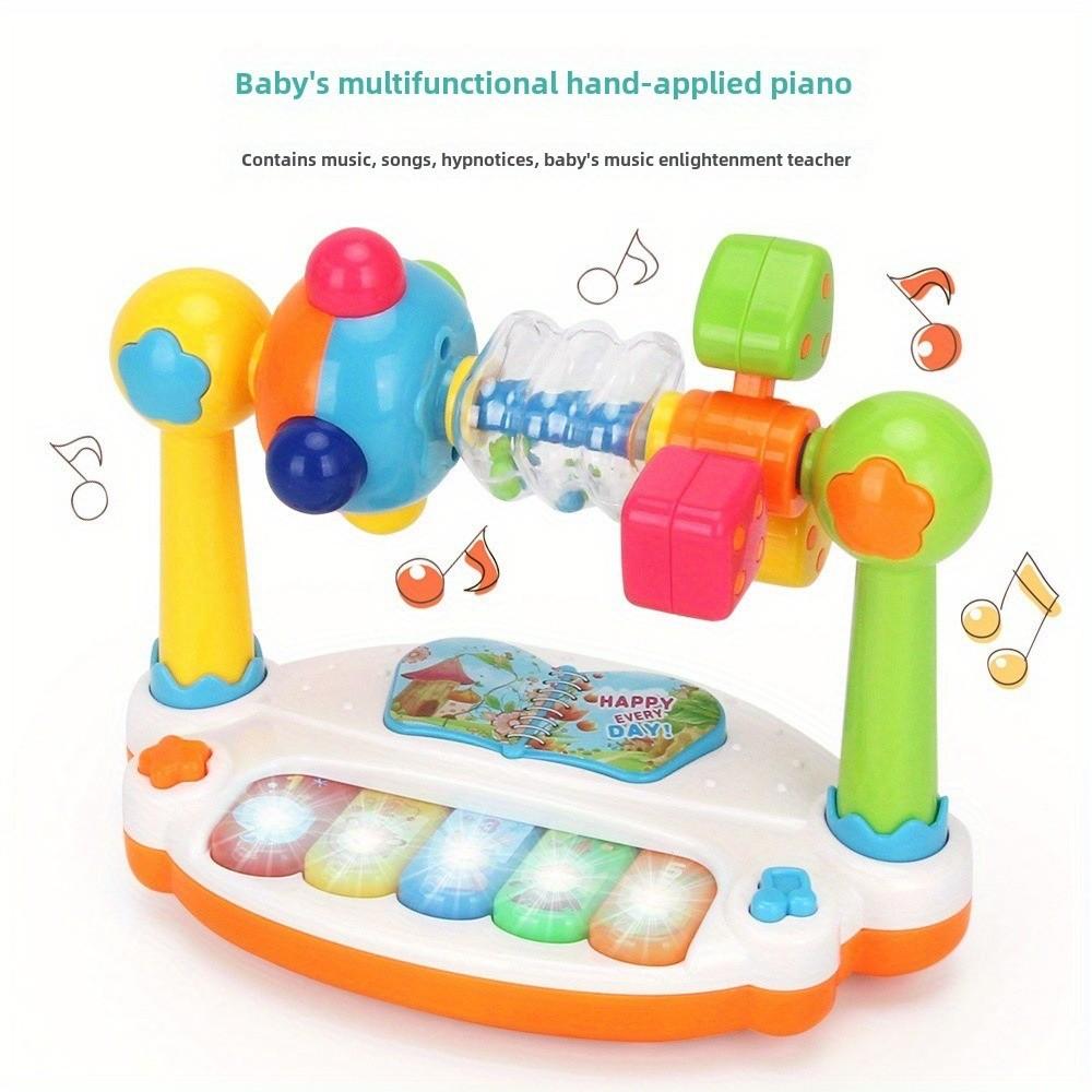 Toy Piano Baby Kids Rotating Music Keyboard Light Toddlers Gifts Educational