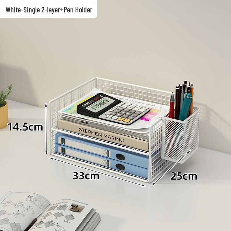 Multi-layer Desktop File & Bookshelf Organizer