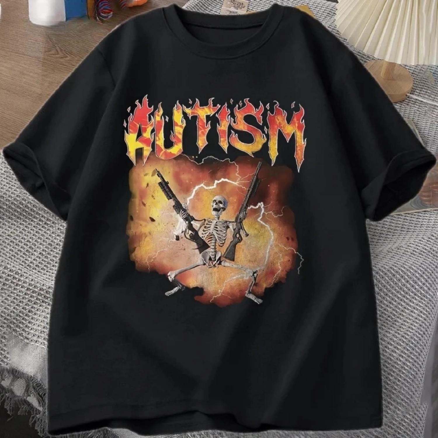 

Аутистична Смішна Футболка Скелет Жіноча Аутизм Мем Графічні Футболки Мода Хараджуку Вінтажна Футболка Унісекс Вуличний Одяг XXXXXL різнокольоровий