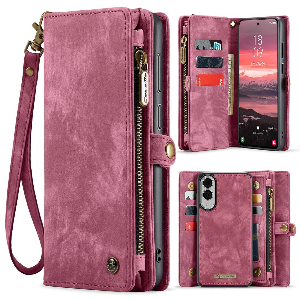 For Samsung Galaxy S25 Edge Phone Cases CASEME Leather Cover with Detachable Wallet and Strap