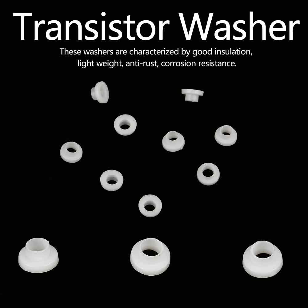 100pcs Transistor Washer Insulated PlasticSpacer  Bushing Washers (TW6)