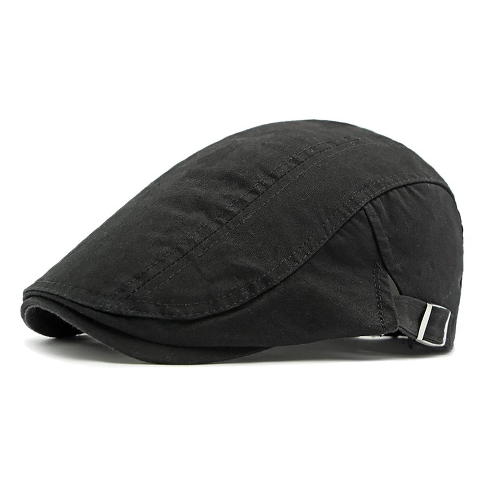 Fashion Spring Summer Beret Hat Cotton Casual Newsboy Hat Adjustable Soft Painter Hat Men Women чёрный