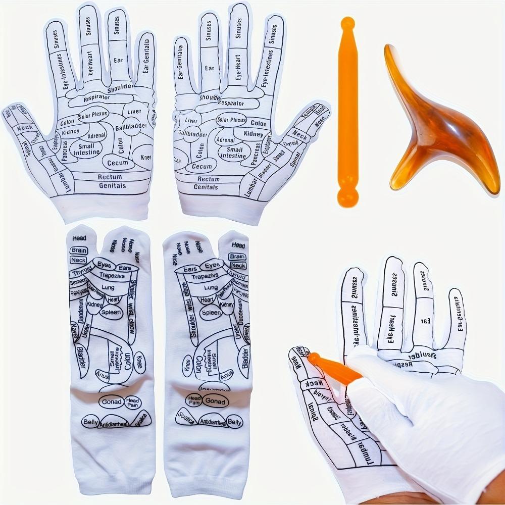 6Pcs Foot Pressure Point Therapy Trigger Point Massager Stick Acupressure Reflexology Sock with Massage Tools Set Foot Care Tool