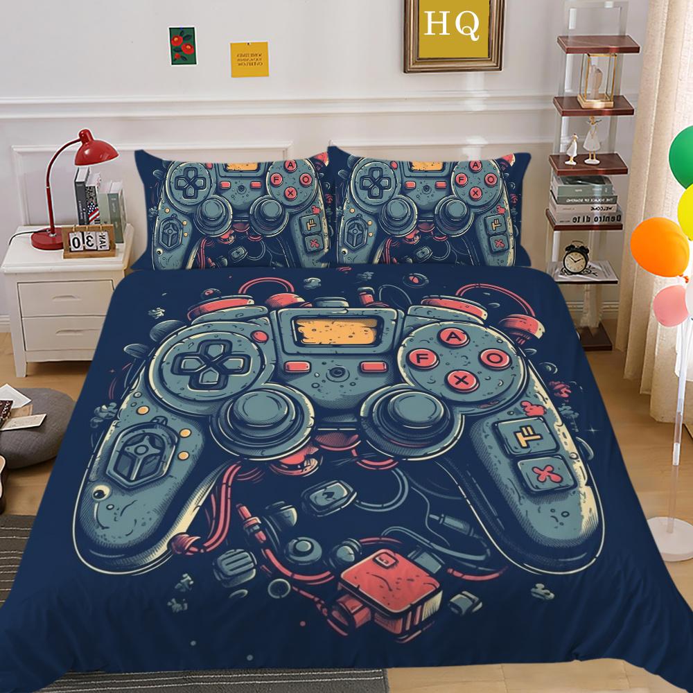 Bedding Cover Set with Pillowcase Home Bedclothes Game Console High Quality Duvet Cover Set Full Queen Size Bed Sets
