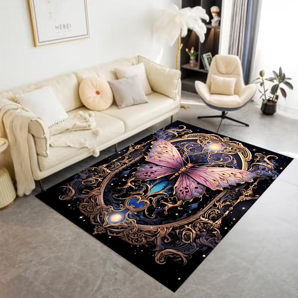 1pc Home Carpet Butterfly Design Non Slip Office Decor Gift Living Room Bedroom