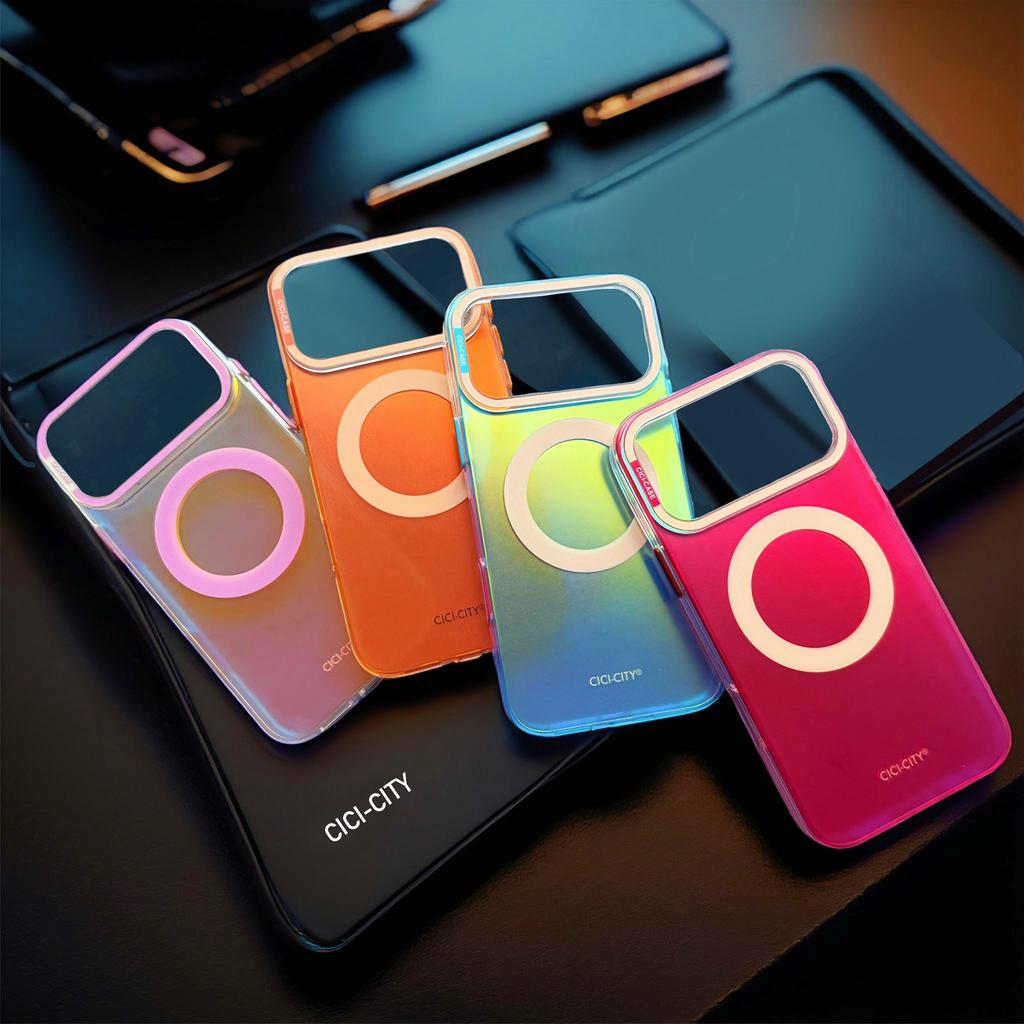 CICI-CITY For iPhone 17 Pro Magnetic Case Compatible with MagSafe PC + TPU IMD Phone Cover