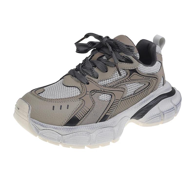 

Дизайнерская обувь для женщин 2024 года, модные кроссовки на каждый день и для многих мужчин, легкие дышащие туфли на платформе для женщин 40 серый