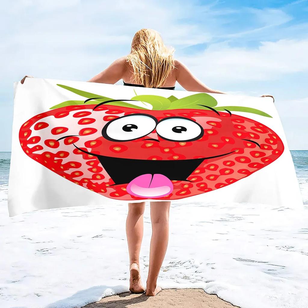 Funny Fruit Quick Dry Beach Towel Oversized Sand Free Large Beach Towels Bath Beach Pool Gym Travel Towel Gifts for Kids Adults