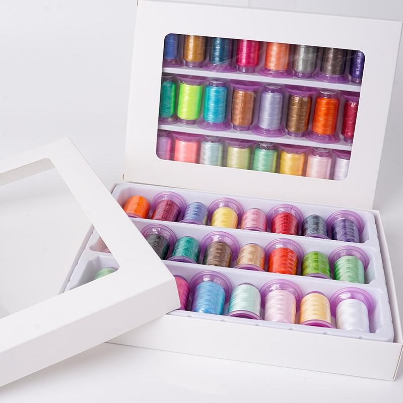 New Embroidery Thread 24 Colors 120D High-brightness Polyester Embroidery Thread 300 Yards Household Color Handmade Embroidery Thread Set