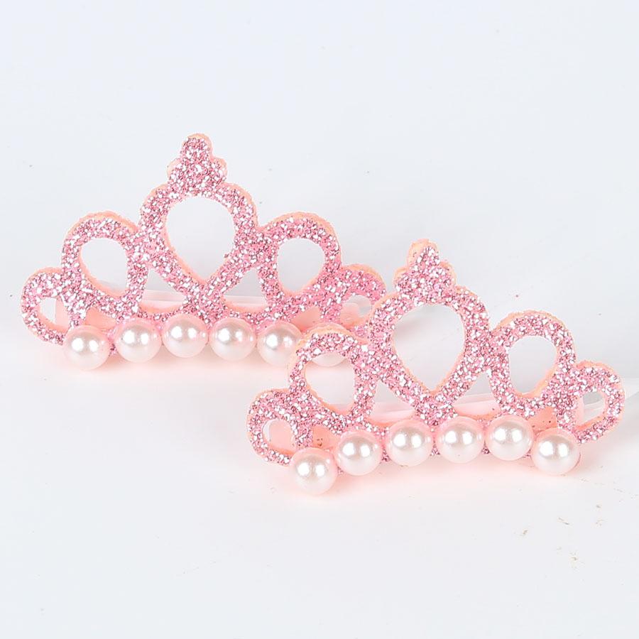 Pet Grooming Headdress Decoration Accessories Luxury Dog Cat Faux Pearl Crown Hair Clip