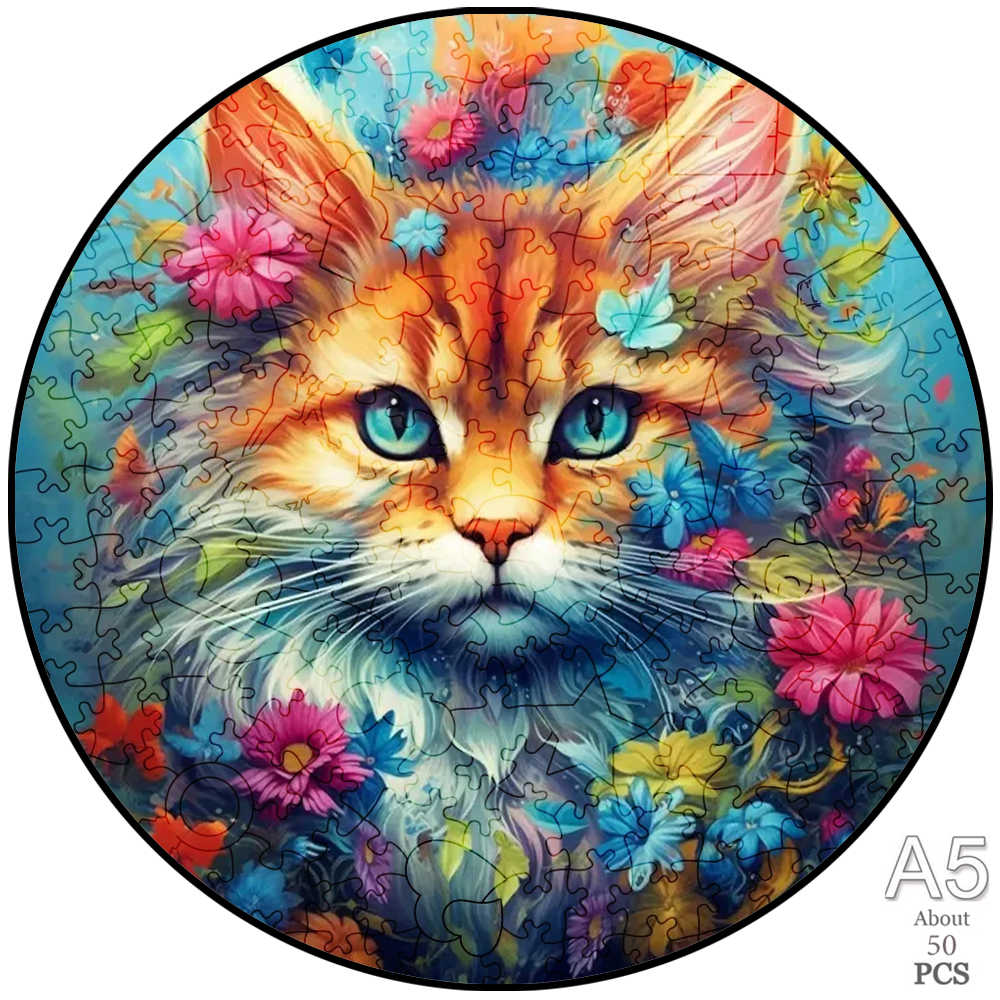 Unique Elephant Wooden Puzzle Adult Stress Relief Toys Circular Animal Shapes Holiday Birthday Gift Wood Jigsaws