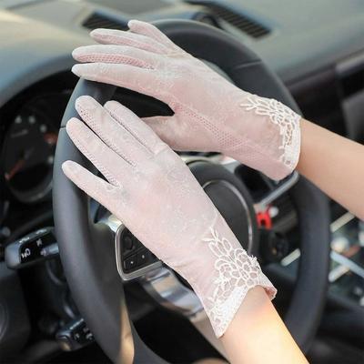 Sonnenschutz Eis Seide Handschuh Dünne Fahrhandschuhe Elastische Sonnenschutzhandschuhe Damen