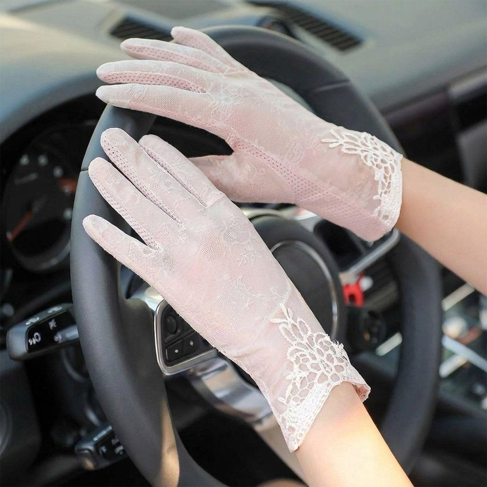 Sun Protection Sun Protection Gloves Lace Touch Screen Gloves Driving Mittens  Driving Cycling