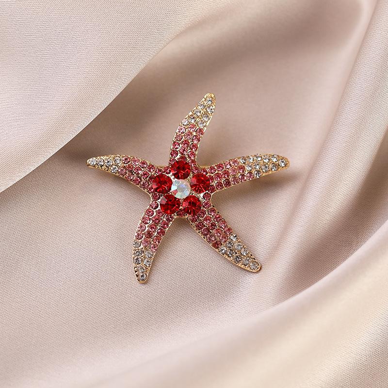 Starfish Brooch, High-end and Light Luxury Pin Badge, Five-pointed Star, Fashionable and Individual, Banquet Suit Accessory Brooch