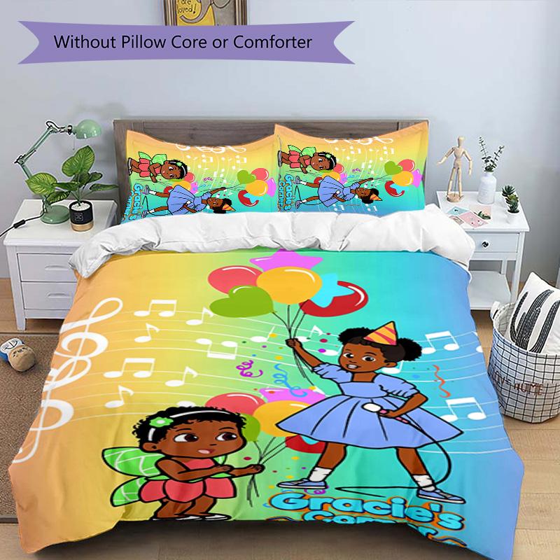3pcs Gracie's Corner pattern bedding set duvet cover set includes duvet cover &pillowcases, perfect all season bedroom decoration & gift