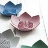 Portable Silicone Draining Soap Box Lotus Shape Dish Soap Box Non-Slip Easy Drain Soap Tray Bathroom Accessories