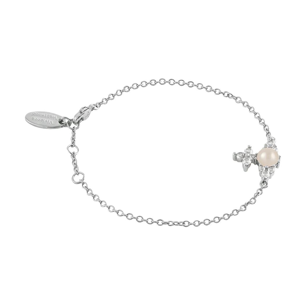 

Vivienne Westwood Inlaid Design Platinum Plated Bracelet Unisex bracelets Silver 6102023D-02P373 Basic Packaging-Dust Bag+Box