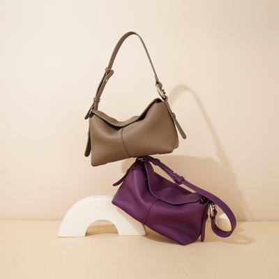Bolso Almohada de Lujo de Piel de Vaca con Grano Lichi, Simple, Casual, Versátil, para Viajar, de un Hombro, Bolso de Mano Suave de Cuero Genuino para Mujer