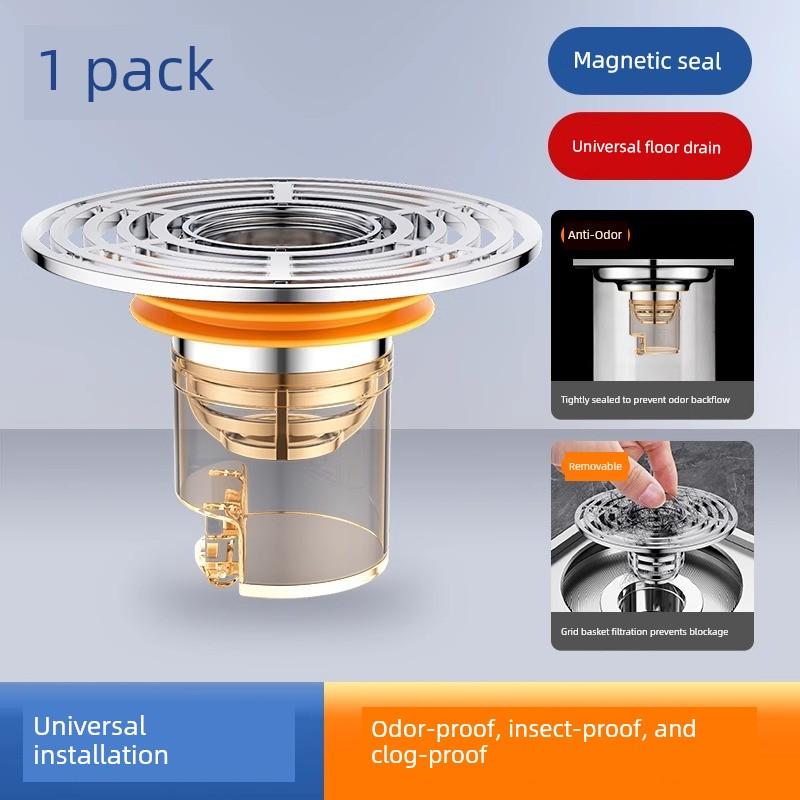 Bathroom Floor Drain Deodorizer, Universal Inner Core Sealing Cover for Toilets, Insect-Proof Kitchen Drain Anti-Odor Device