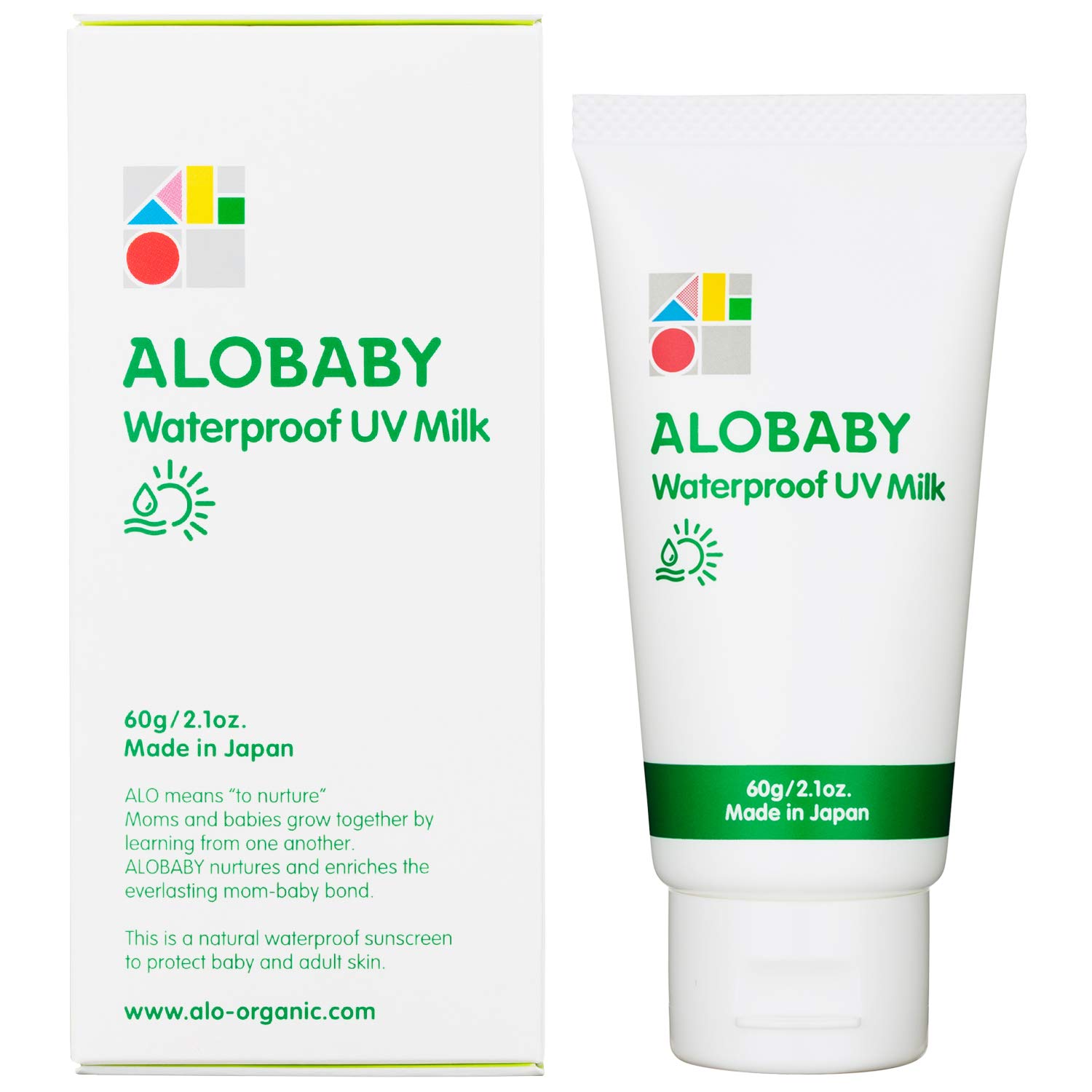

Солнцезащитное молочко Alobaby Waterproof UV Milk 60 г SPF30 PA+++ Водостойкое Для младенцев и детей Без добавок