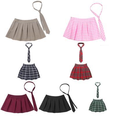 Disfraz de Cosplay de Colegiala para Mujer Uniforme Falda a Cuadros con Atuendos de Corbata