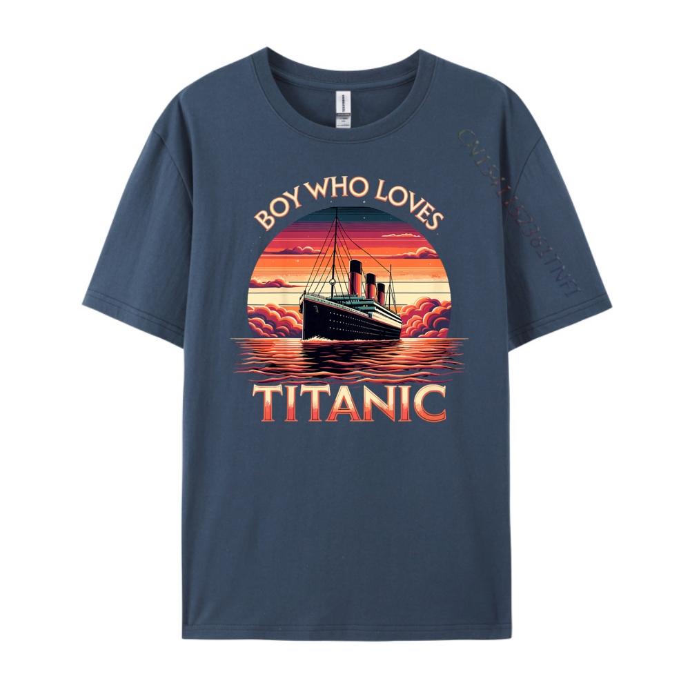Kids Who Loves The Titanic XS Graphic T Shirts Youth T Shirt Men Vintage