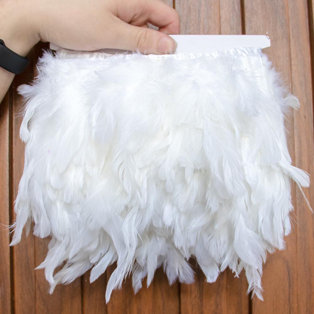 1Meter Colored Rooster Feathers Trims 15-20cm Natural Chicken Feathers Carnival Cosplay Clothing Dress Sewing Plume Decoration