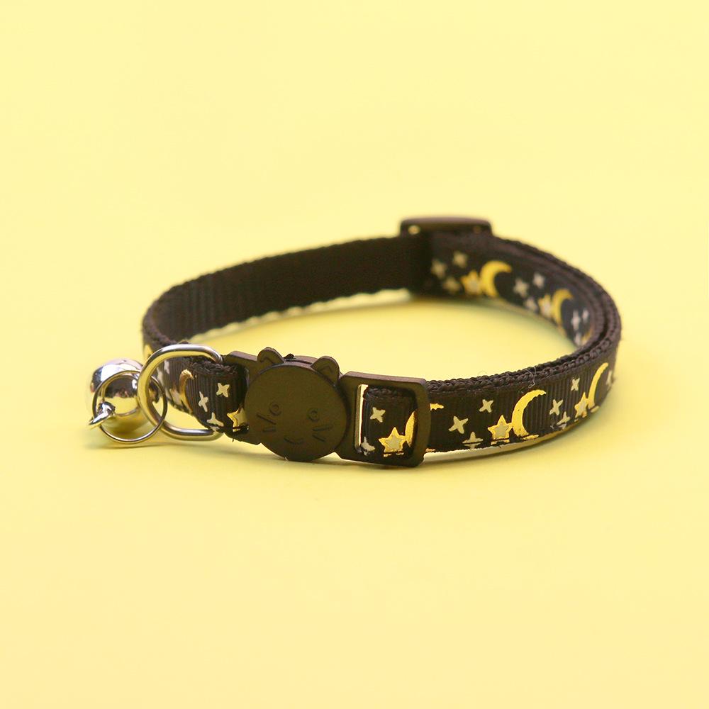Moon Print Buckle Bell Collar for Cats and Small Dogs - Cute and Durable