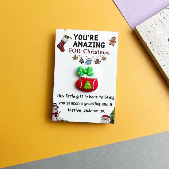 10/20/30/40/50Pcs Christmas Pocket Hug with Positive Card Emotional Support Santa Reindeer Snowman Tree Gingerbread Pocket Token Inspirational Gift