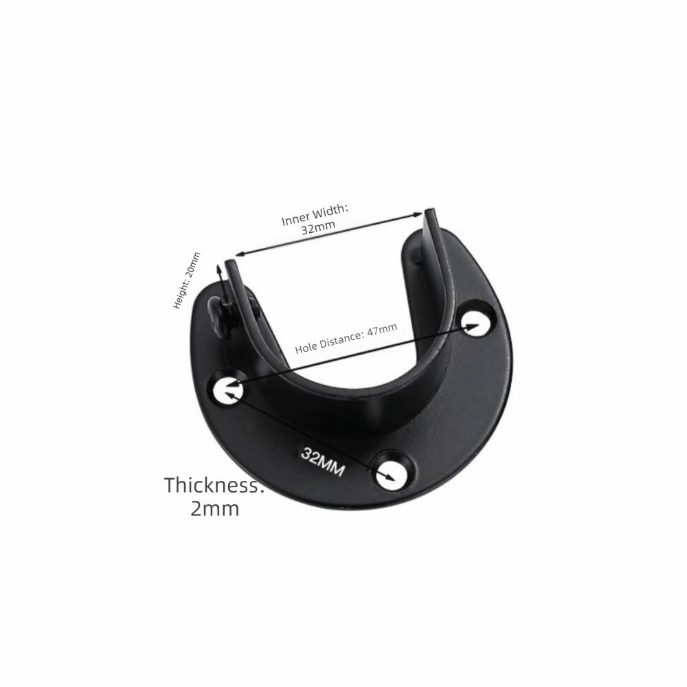 High Quality Stainless Steel Flange Seat Fixed Tube Hook Wardrobe Hanger Rod Rod Support Support Bracket Hardware Accessories