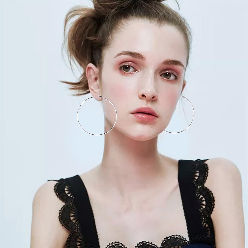 Korean Exaggerated Party Temperament Punk Personalized Hoop Earrings Ear Studs Jewelry Fashion