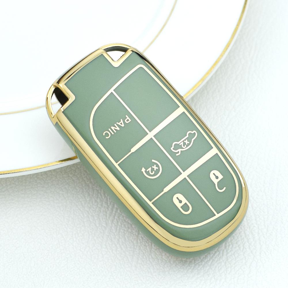 

Чехол для ключей из ТПУ, брелок для Jeep Renegade Compass Grand Cherokee для Chrysler 300C Wrangler Dodge, автомобильные аксессуары зелёный