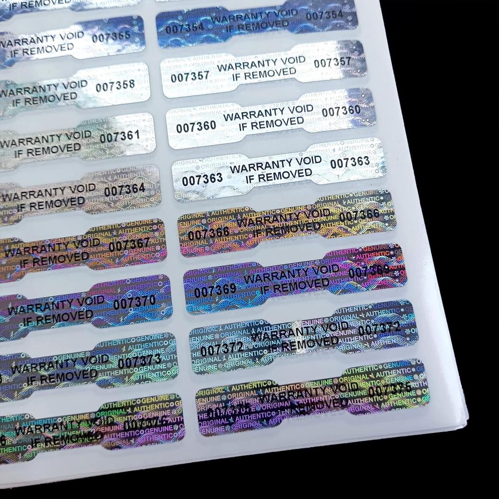 300 Pcs Bone Silver Hologram Sticker Holographic Tamper Evident Label High Security Warranty Seal Sticker with Serial Numbers(0.4 Inch X 2