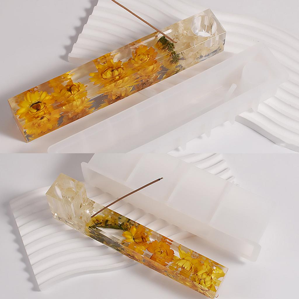 Rectangular Mirror Candle Holder Molds Candlestick Silicone Mold for DIY Resin Casting Crafts Cement Home Decorations