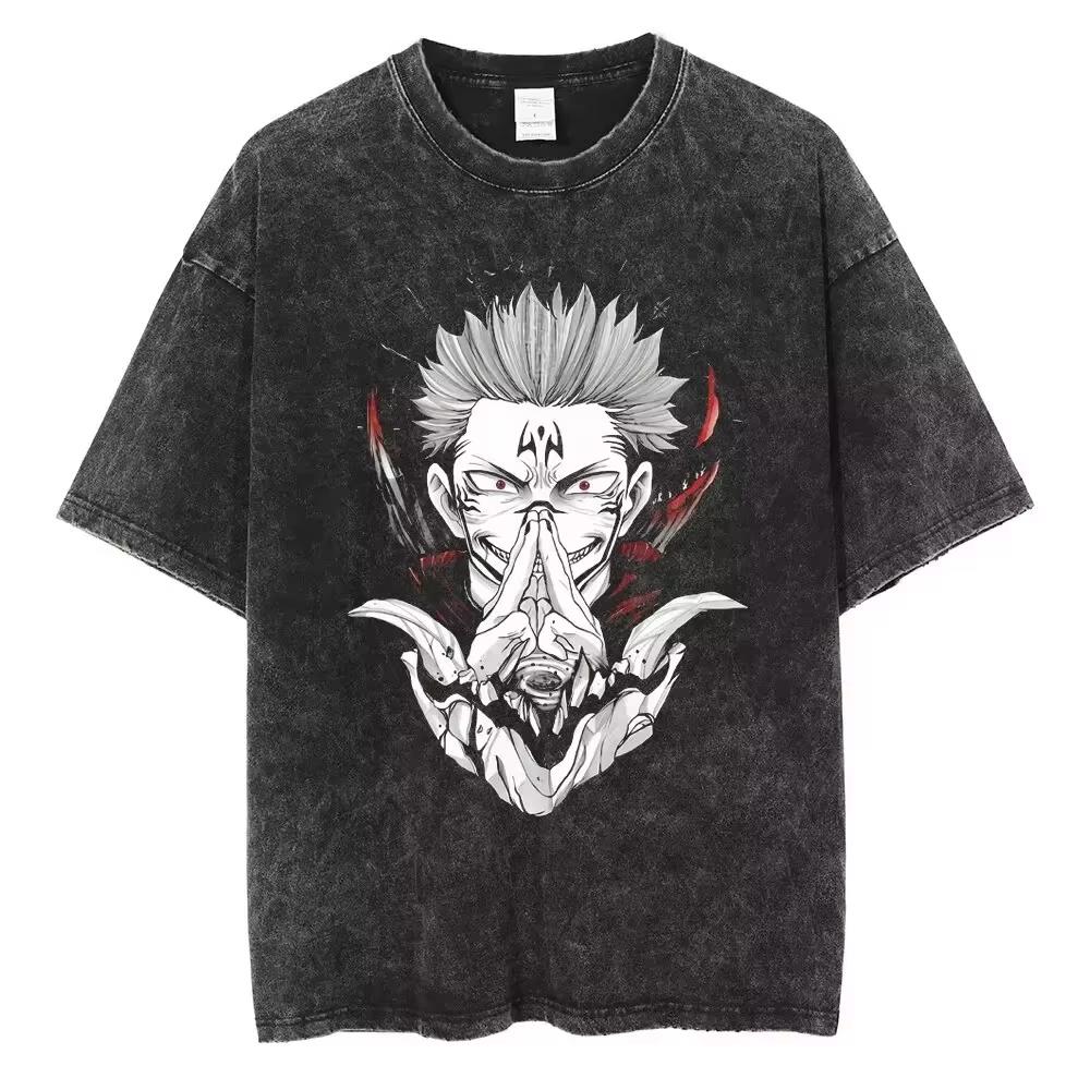 Jujutsu Kaisen Gojo Satoru T Shirts Washed Men Women Cotton Harajuku T-Shirts Ryomen Sukuna Retro for Men Women Tops