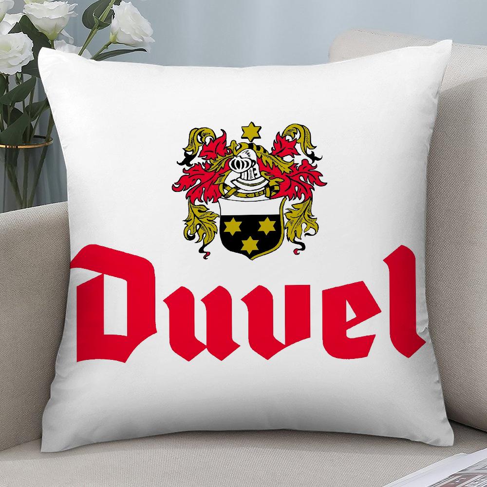 D-Duvel Beer Design Pillow Case Short Plush Pillow Covers Sofa Decorative Gift Home Double-sided Printing Cushion Cover