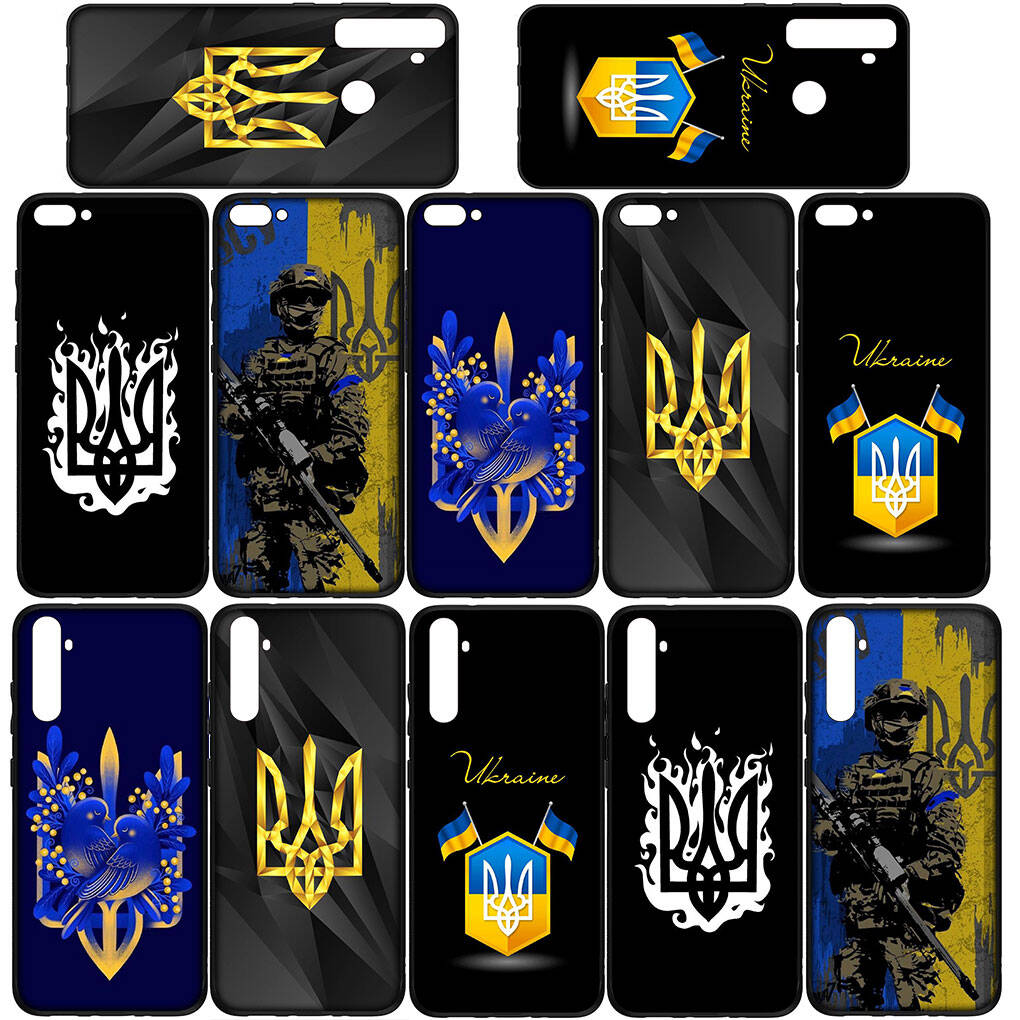 For Samsung Galaxy S25 S24 S23 S22 S21 S20 Ultra FE Plus A17 A37 A57 A56 A55 A06 A16 A15 A36 A26 A35 A05 A25 A54 A34 Phone Case Map Ukraine Flag Cover