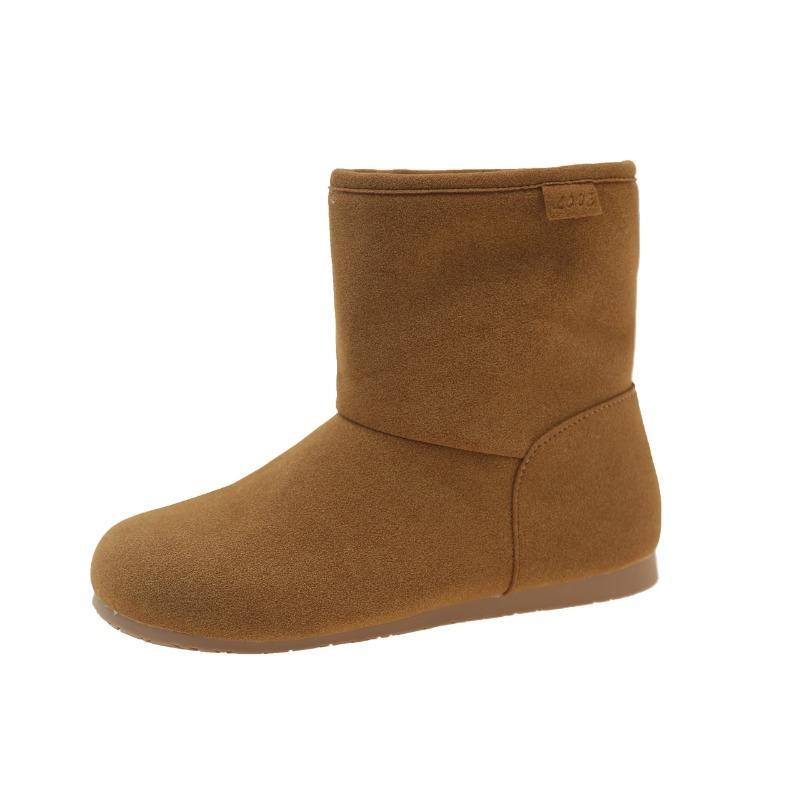 thick-soled snow boots for women's new winter non-slip velvet one-pedal cotton shoes for children