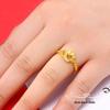 Adjustable Gold-Plated Vietnamese Sand Flower Ring for Women