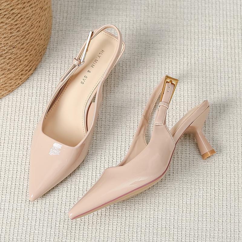 

Жіночі туфлі на високих підборах, тонкі підбори, весна-літо 2025, новинка, гострі, з ремінцем на щиколотці, із закритою п ятою, сандалі G6832-68 40 тілесний