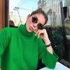 Russia Hot Sale Solid Color Women's Knitted Pullover Turtleneck Loose 066