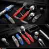 Set di posate portatile pieghevole in acciaio inossidabile resistente alla corrosione: forchetta, cucchiaio, coltello, apribottiglie per picnic, viaggi, uso quotidiano