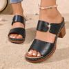 Casual Slingback Slides Shoes Women Summer Lightweight Hollow Sandals High Heels New Dress Chunky Open Toe Slippers Female