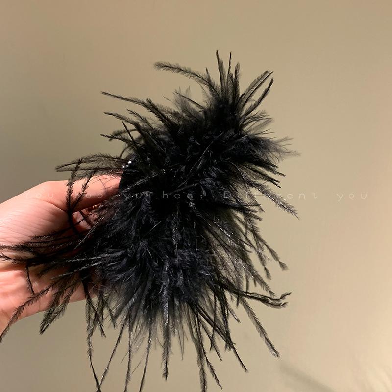 

Корейская заколка для волос с перьями: 2024 Женская большая заколка-акула - изысканный аксессуар для волос в осеннем стиле чёрный