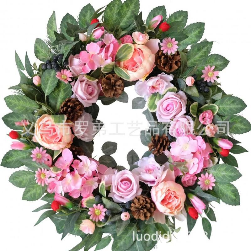 Artificial Flower Wreath Easter Valentines Day Hotel Restaurant Door Decorations