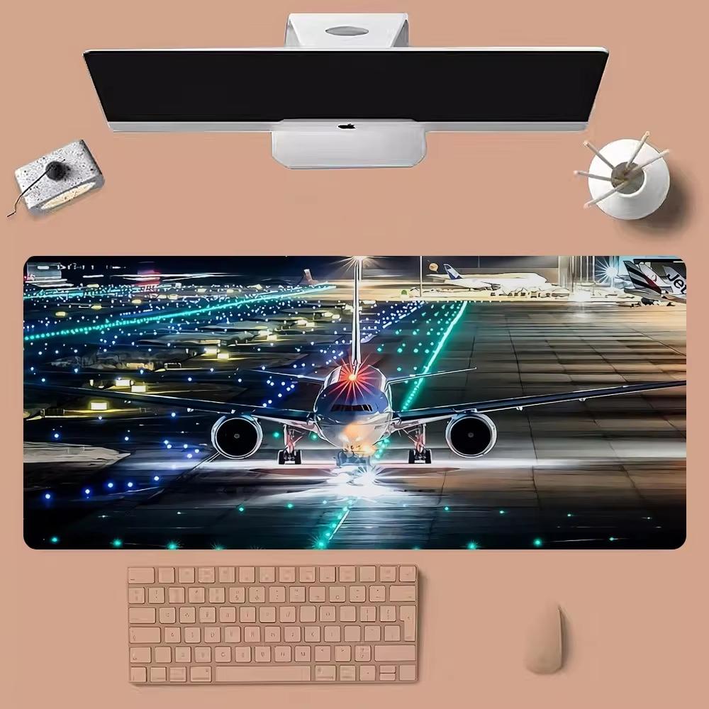 Airplane Sunset Mouse Pad Waterproof Nonslip Desk Mat for Gaming Office