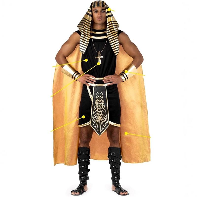Purim Halloween Kostüm Mann Ägypten Pharao Tutanchamun König Kostüme Cosplay Altägyptische Männer Traditionelle Kleidung