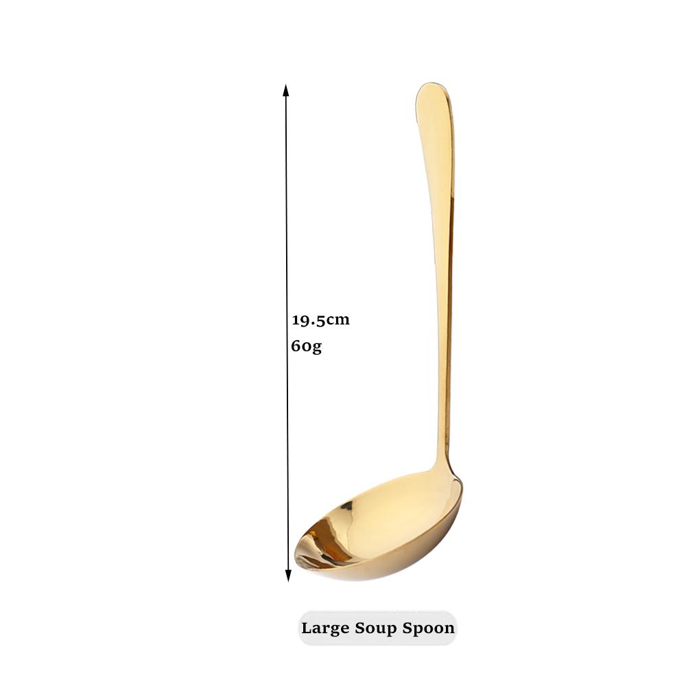 Service Gold Dinnerware Stainless Steel Cutlery Set Soup Spoon Flatware Salad Fork Cake Shovel Set Kitchen Tableware Set