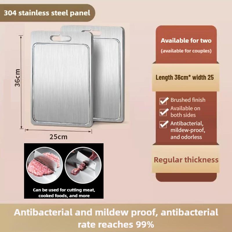 Double Sided Kitchen Vegetables Cutting Board New 304 Stainless Steel Chopping Board Hanging Style Kneading Board