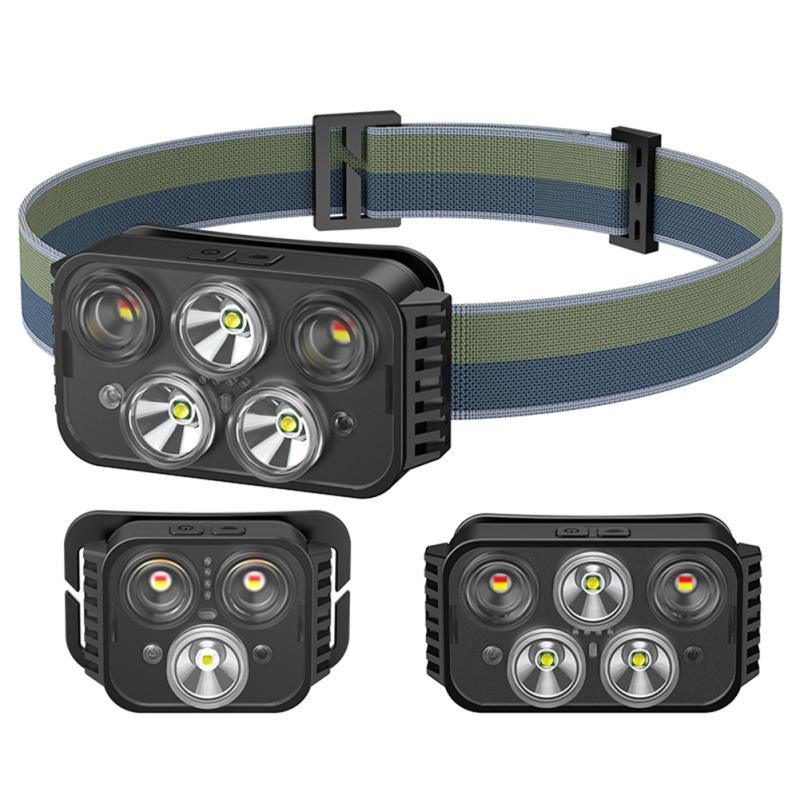 

Outdoor Led Headlamp Waterproof Super Bright Usb Rechargeable Induction Headlight Head-mounted